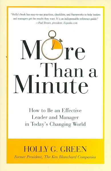More Than a Minute: How to Be an Eff Leader and Manager in Today's Changing World cover