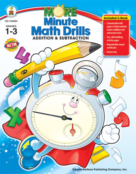 More Minute Math Drills: Addition and Subtraction, Grades 1-3 cover