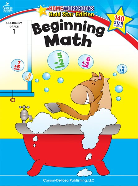 Beginning Math, Grade 1: Gold Star Edition (Home Workbooks) cover