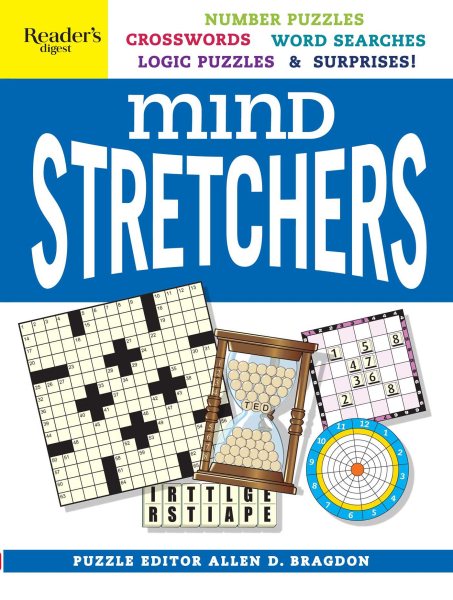 Reader's Digest Mind Stretchers Puzzle Book: Number Puzzles, Crosswords, Word Searches, Logic Puzzles & Surprises (1) cover