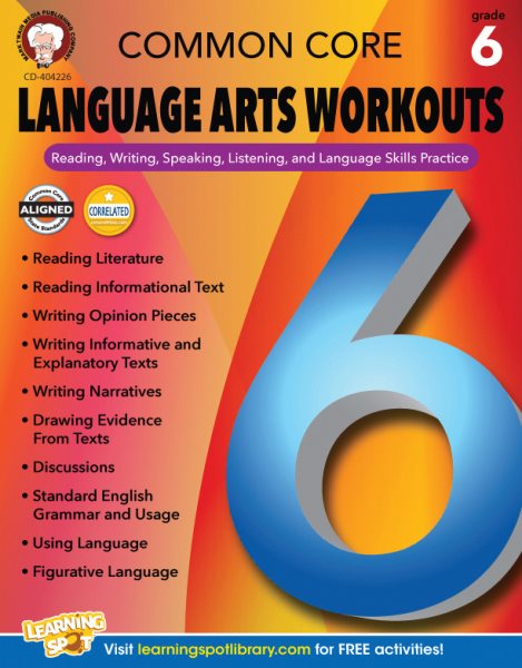 Mark Twain Media | Common Core Language Arts Workouts Workbook | 6th Grade, 64pgs