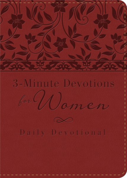 3-Minute Devotions for Women: Daily Devotional (Burgundy) cover