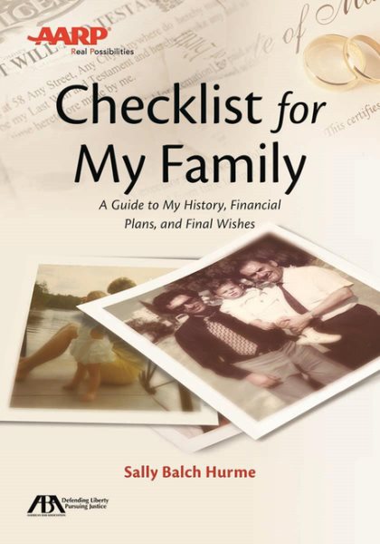 ABA/AARP Checklist for My Family: A Guide to My History, Financial Plans and Final Wishes cover