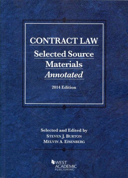 Contract Law: Selected Source Materials Annotated (Selected Statutes) cover