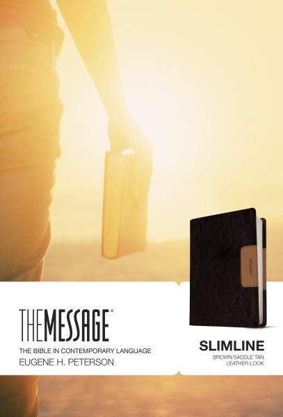 The Message Slimline (Leather-Look, Brown/Saddle Tan): The Bible in Contemporary Language cover