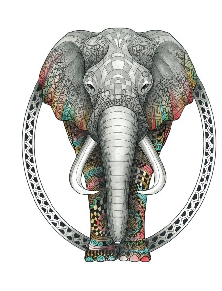 TangleEasy Lined Journal Elephant (Quiet Fox Designs) Hyper-Detailed, Exquisitely Rendered Animal Illustrations by Ben Kwok (BioWorkZ); Lined Pages with Plenty of Writing Space to Document Your World cover