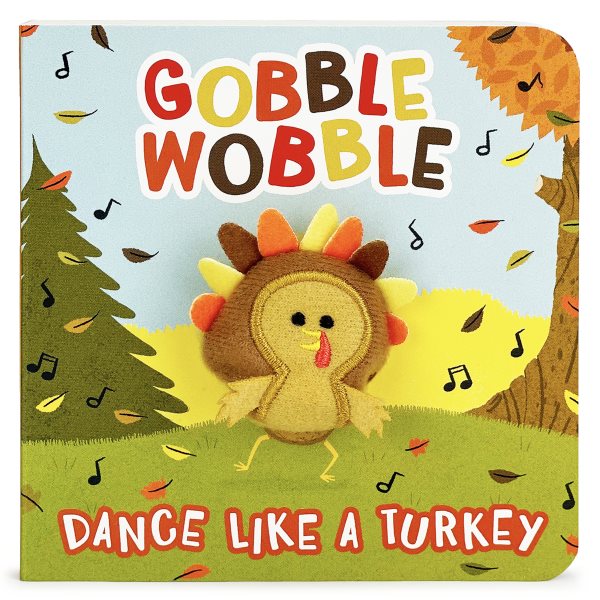 Gobble Wobble Finger Puppet Thanksgiving Board Book Kids Ages 0-4 (Children's Thanksgiving Interactive Finger Puppet Board Book) cover