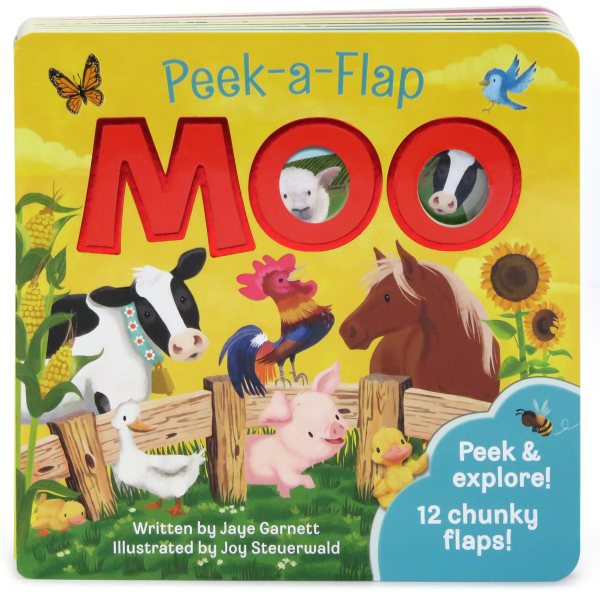 Moo: Peek-a-Flap Children's Board Book cover