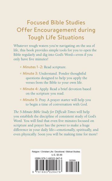 The 5-Minute Bible Study for Difficult Times cover