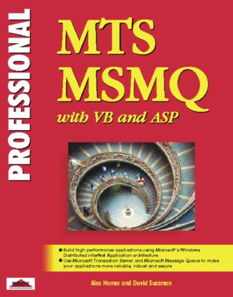 Professional MTS and MSMQ Programming with VB and ASP (Wrox Professional Series) cover