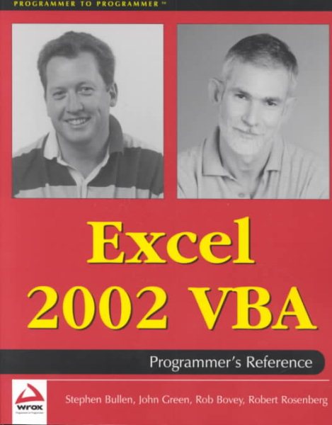 Excel 2002 VBA Programmers Reference cover