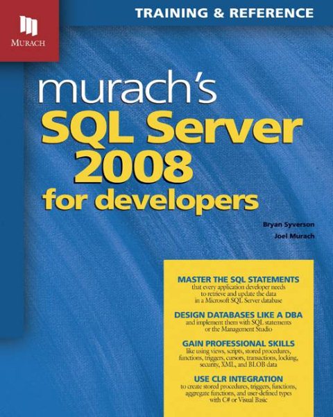 Murach's SQL Server 2008 for Developers (Murach: Training & Reference) cover