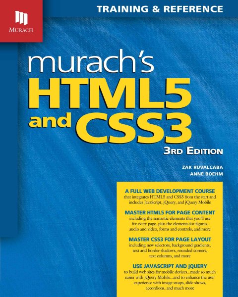 Murach's HTML5 and CSS3, 3rd Edition cover