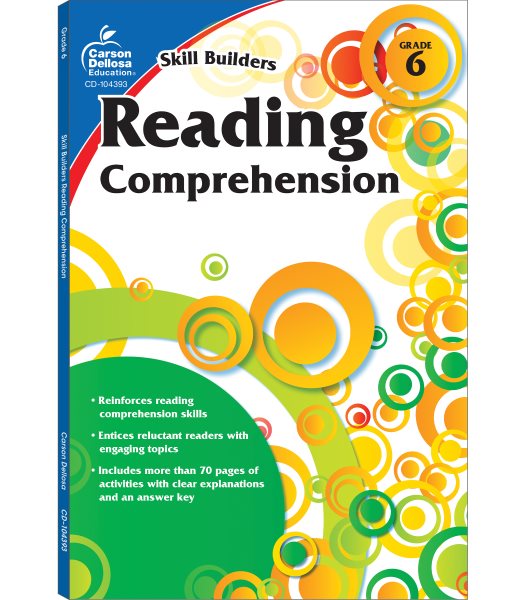 Carson Dellosa Skill Builders Reading Comprehension Workbook―Language Arts Grade 6 Reproducible Activity Book With Reading Passages and Activities (80 pgs)
