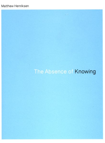 The Absence of Knowing cover