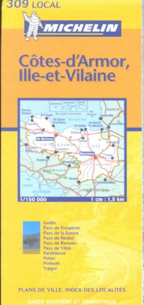 Michelin Cotes-d'armor, Ille-et-vilaine: Includes Plans for St-Brieuc, Rennes (Michelin Local France) (French Edition) cover