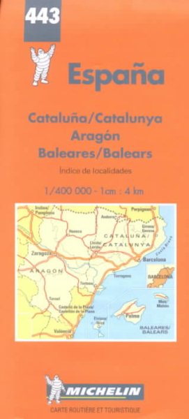 Michelin Spain North East/Baleares Map No. 443 (Michelin Maps & Atlases) cover