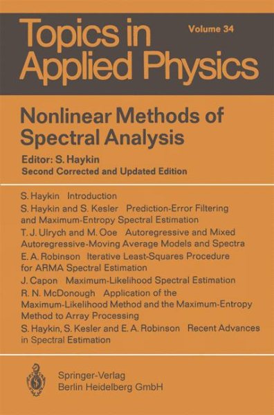 Nonlinear Methods of Spectral Analysis (Topics in Applied Physics, 34)