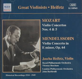 Violin Concertos: Mozart Nos 4 & 5, Mendelssohn in E min.