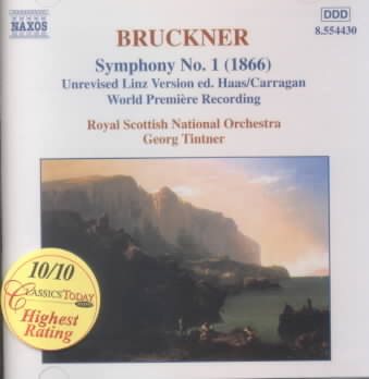 Bruckner: Symphony No. 1 (1866 Linz Version, ed. Haas/Carragan) / Adagio (1876) to Symphony No. 3 cover