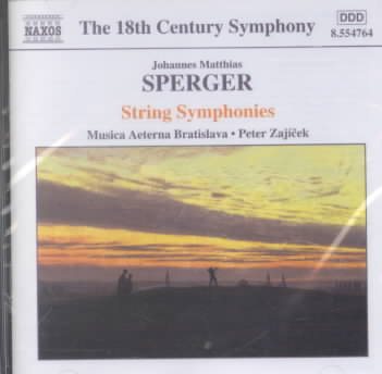 Sperger: 3 String Symphonies cover