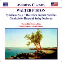 Piston: Symphony No. 4/Three New England Sketches/Capriccio for Harp and String Orchestra cover