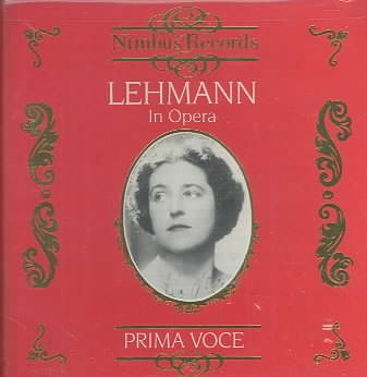 Lehmann in Opera cover