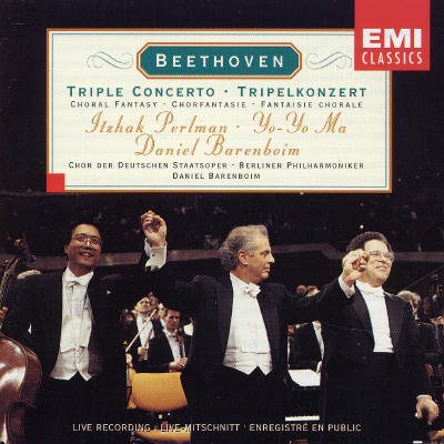 Beethoven - Triple Concerto ~ Choral Fantasy / Perlman, Yo-Yo Ma, Berliner Phil., Barenboim cover