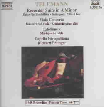 Telemann: Recorder Suite in A Minor; Viola Concerto; Tafelmusik cover