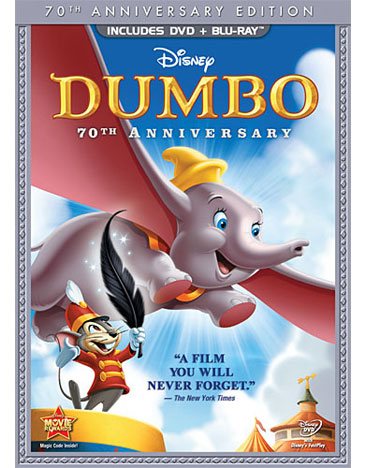 Dumbo (Two-Disc 70th Anniversary Edition Blu-ray / DVD Combo Pack in DVD Packaging) cover