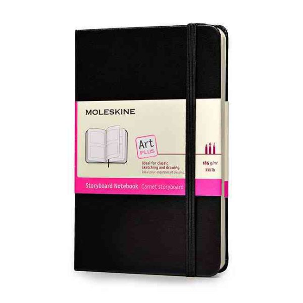 Moleskine Art Storyboard Notebook, Hard Cover, Pocket (3.5" x 5.5") Frames, Black
